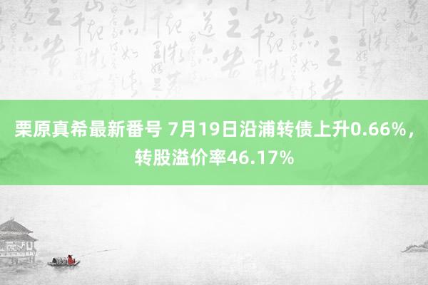 栗原真希最新番号 7月19日沿浦转债上升0.66%，转股溢价率46.17%