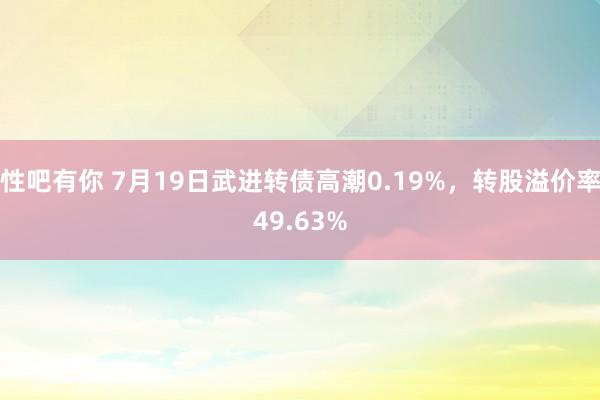 性吧有你 7月19日武进转债高潮0.19%，转股溢价率49.63%