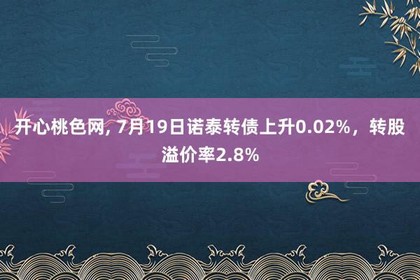 开心桃色网， 7月19日诺泰转债上升0.02%，转股溢价率2.8%