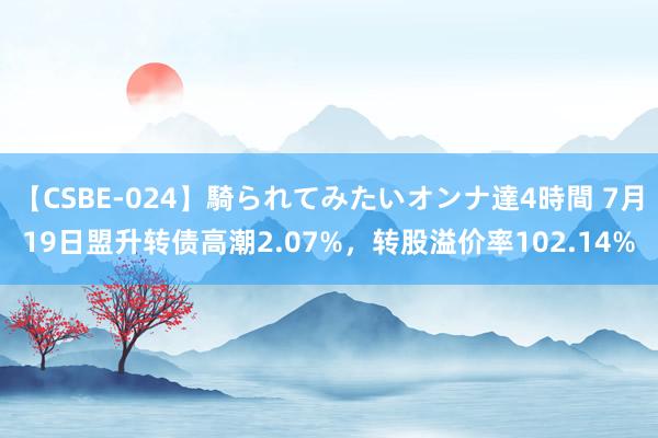 【CSBE-024】騎られてみたいオンナ達4時間 7月19日盟升转债高潮2.07%，转股溢价率102.14%