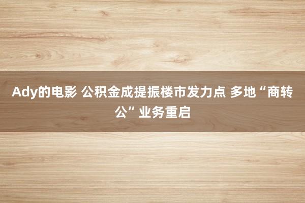 Ady的电影 公积金成提振楼市发力点 多地“商转公”业务重启