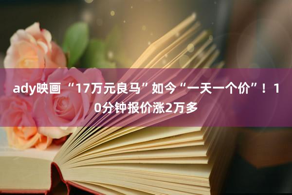 ady映画 “17万元良马”如今“一天一个价”！10分钟报价涨2万多