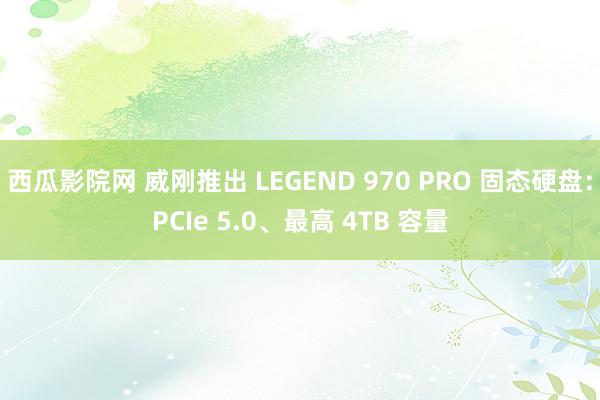 西瓜影院网 威刚推出 LEGEND 970 PRO 固态硬盘：PCIe 5.0、最高 4TB 容量