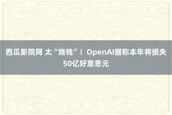 西瓜影院网 太“烧钱”！OpenAI据称本年将损失50亿好意思元