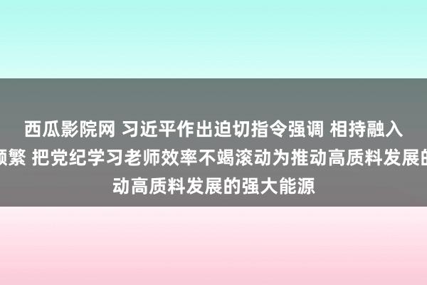 西瓜影院网 习近平作出迫切指令强调 相持融入平常持在频繁 把党纪学习老师效率不竭滚动为推动高质料发展的强大能源