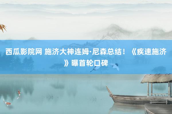 西瓜影院网 施济大神连姆·尼森总结！《疾速施济》曝首轮口碑