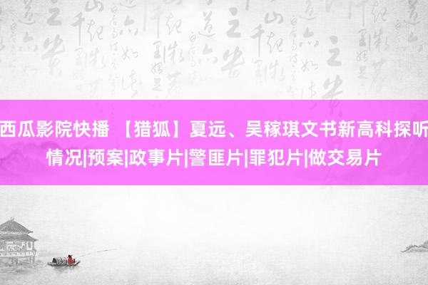 西瓜影院快播 【猎狐】夏远、吴稼琪文书新高科探听情况|预案|政事片|警匪片|罪犯片|做交易片