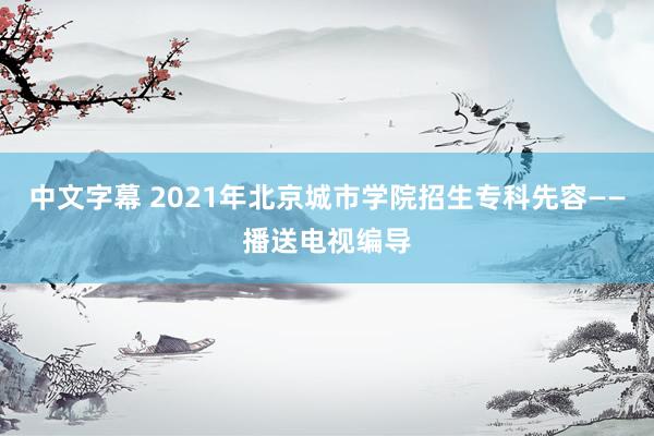 中文字幕 2021年北京城市学院招生专科先容——播送电视编导