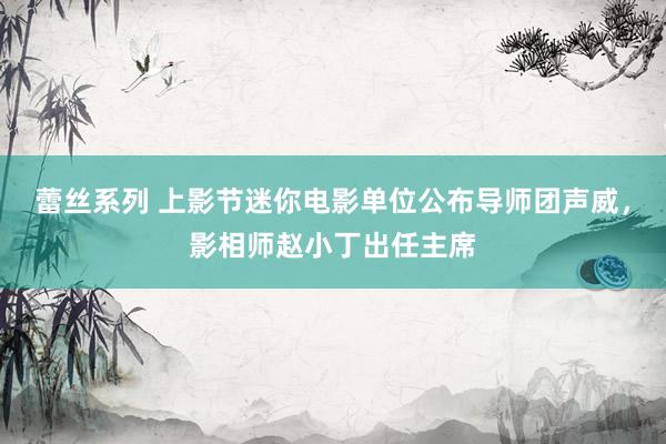 蕾丝系列 上影节迷你电影单位公布导师团声威，影相师赵小丁出任主席