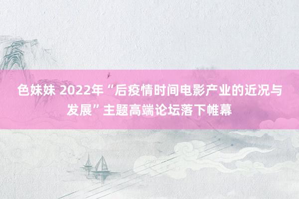 色妹妹 2022年“后疫情时间电影产业的近况与发展”主题高端论坛落下帷幕